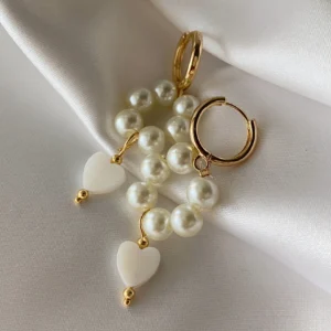 Arracadas perlas del corazón