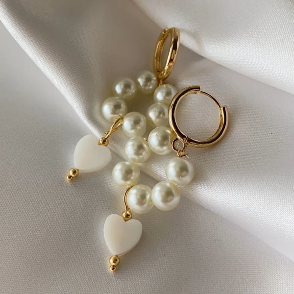 Arracadas perlas del corazón