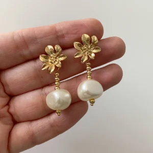 Aretes flor barroca