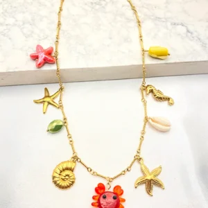 Collar de dijes vida marina